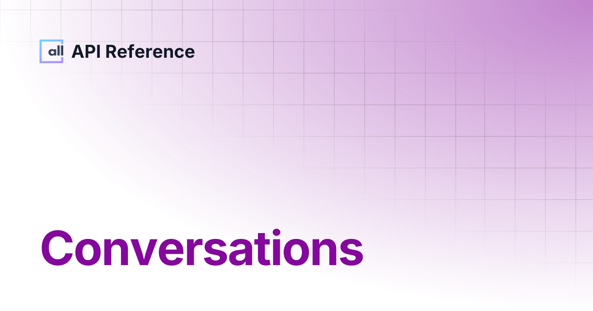 Conversations | Japanese | API Reference