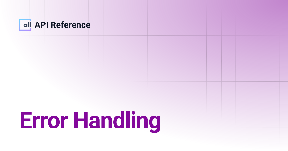 Error Handling | Japanese | API Reference