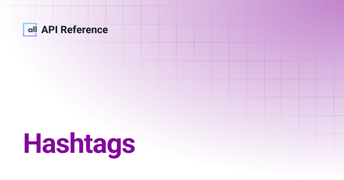 Hashtags | Korean | API Reference