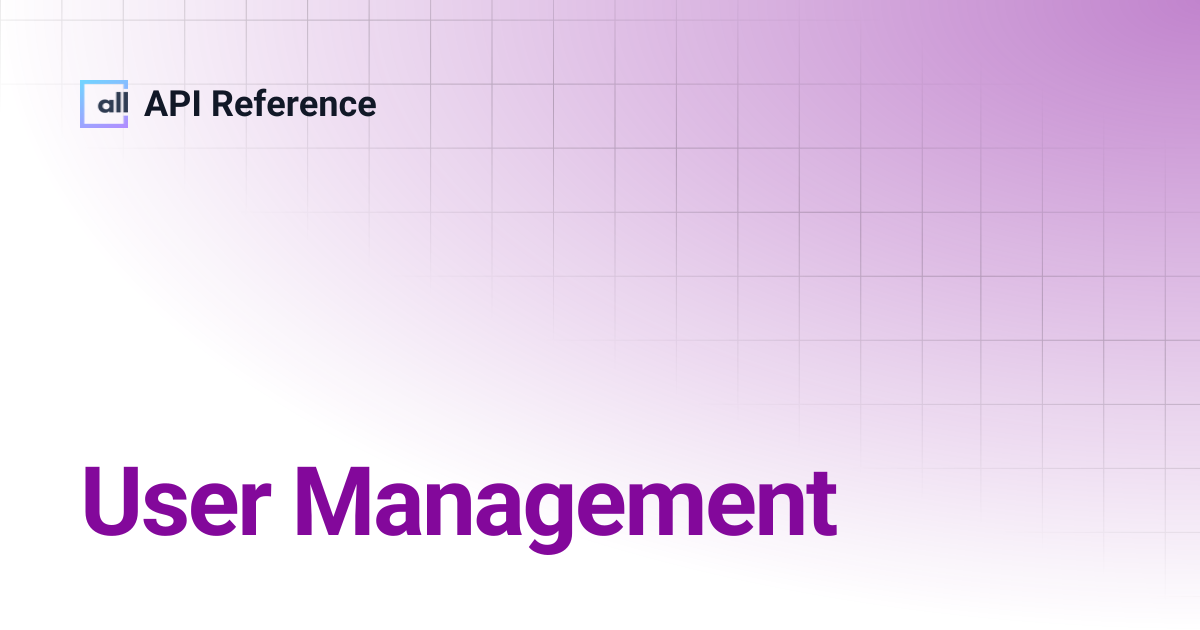 User Management | API Reference