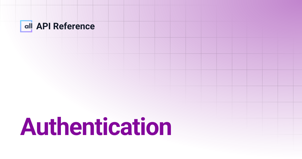 Authentication | API Reference